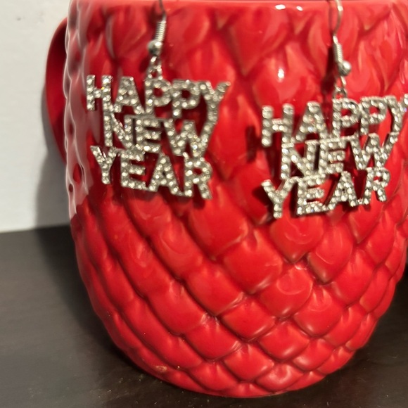 New Happy New Year Rhinestone Earrings - Picture 3 of 4